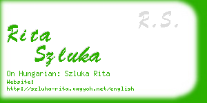 rita szluka business card